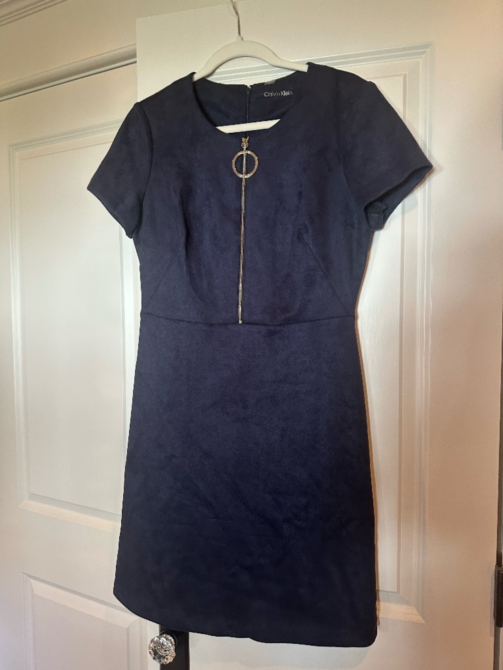 Nine West Navy Faux Suede Dress — Size 8 — Never Worn